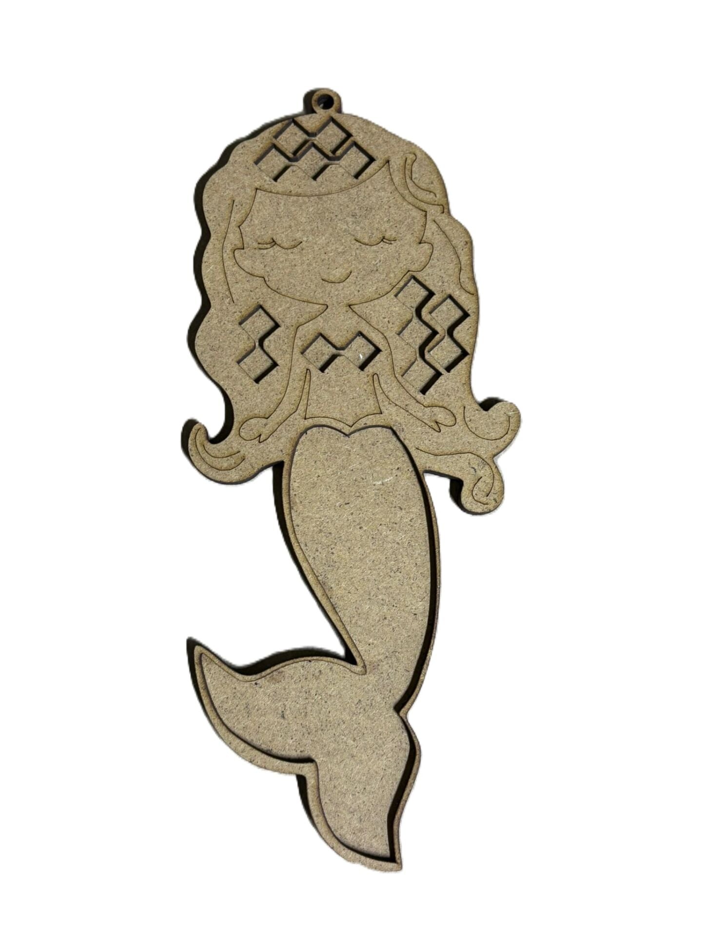 Çocuklar İçin Ahşap Boyama Deniz Kızı Boncuk Süsleme