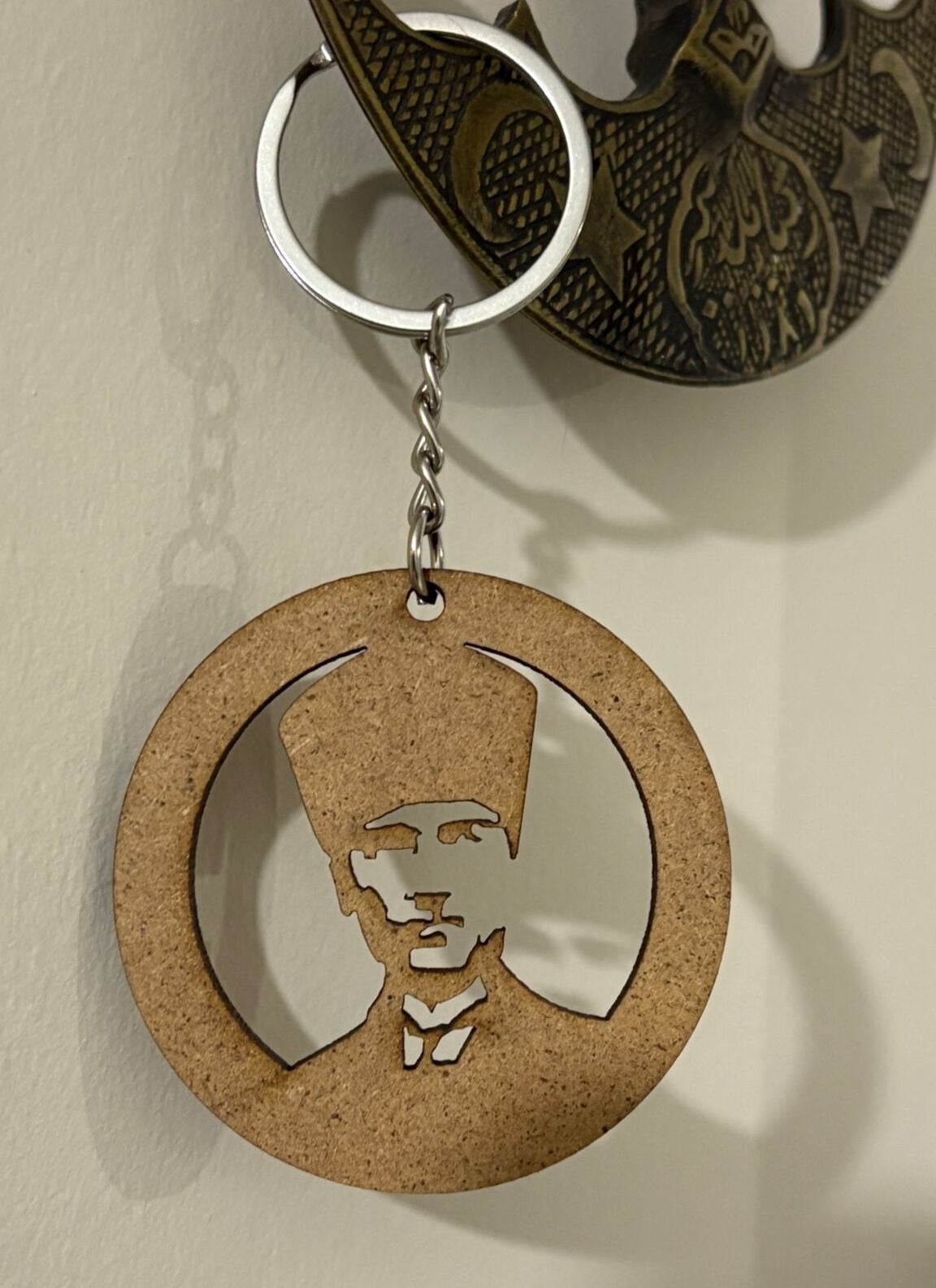 Çocuklar İçin Ahşap Boyama Atatürk Silüeti Anahtarlık