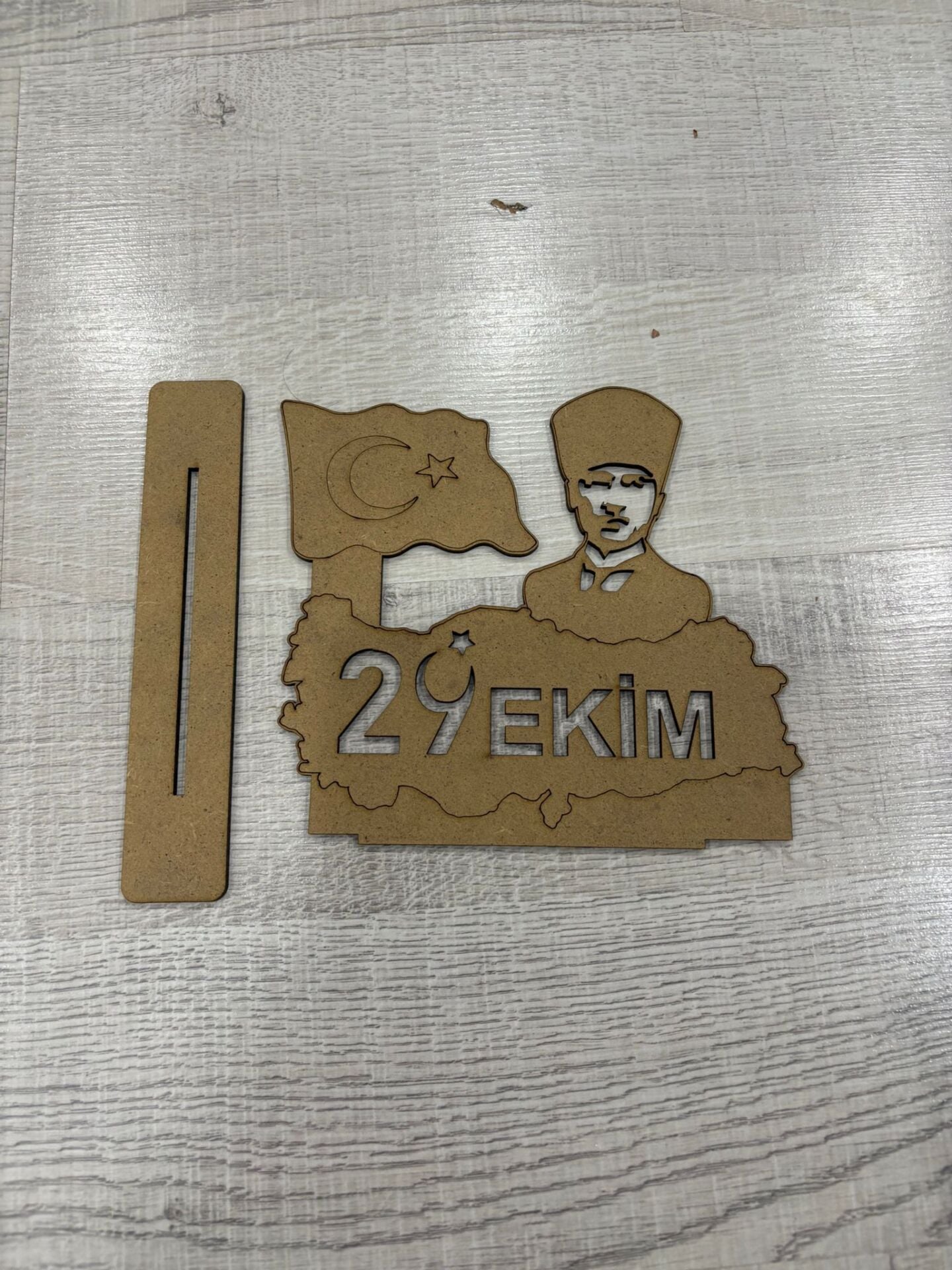 Çocuklar İçin Ahşap Boyama 29 Ekim Türk Bayrağı Atatürk