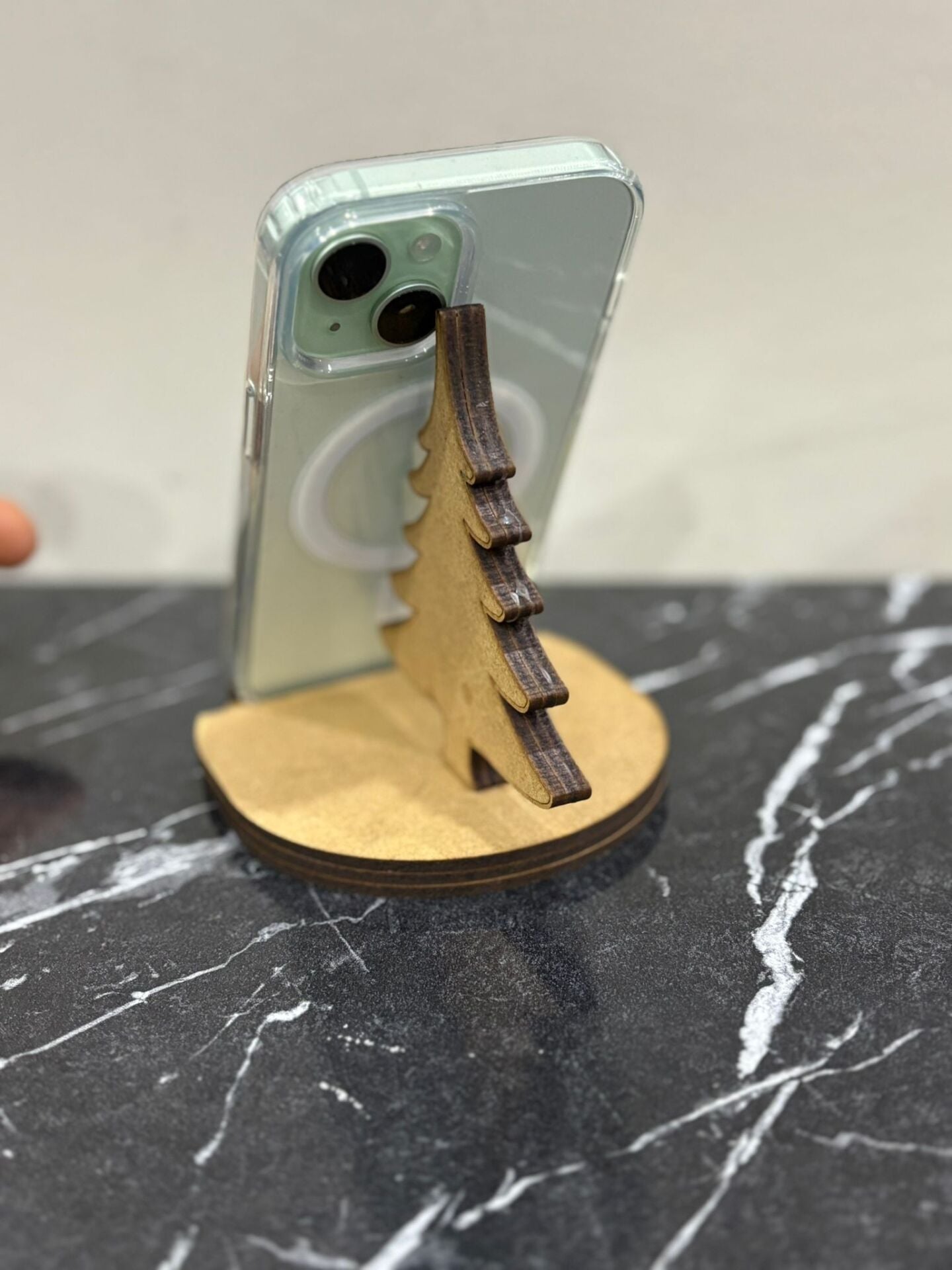 Çocuklar İçin Ahşap Boyama Yılbaşı Telefon Tutucu