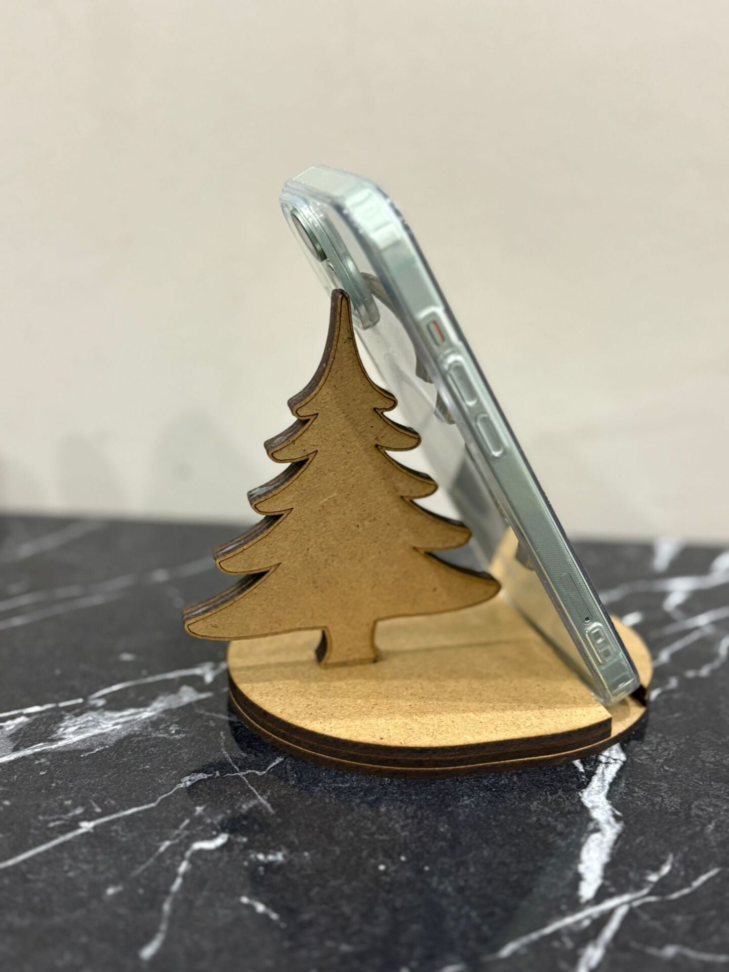 Çocuklar İçin Ahşap Boyama Yılbaşı Telefon Tutucu