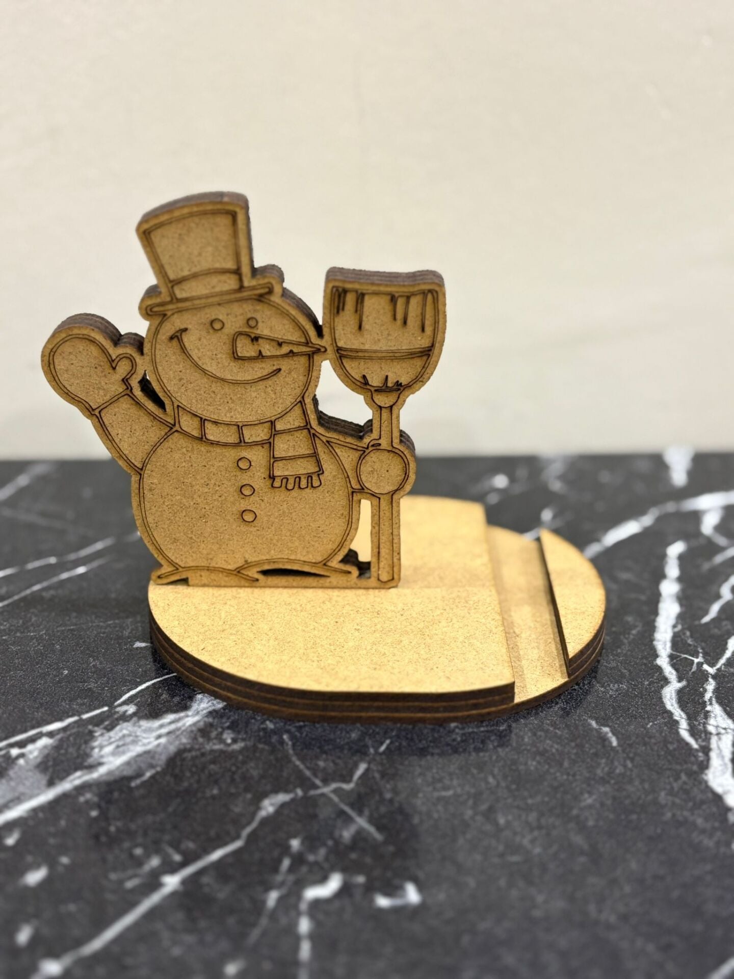 Çocuklar İçin Ahşap Boyama Yılbaşı Telefon Tutucu