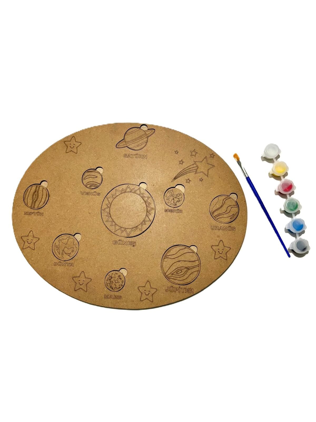 Çocuklar İçin Ahşap Boyama Güneş Sistemi Okul Öncesi