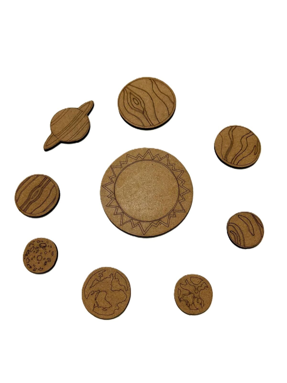 Çocuklar İçin Ahşap Boyama Güneş Sistemi Okul Öncesi