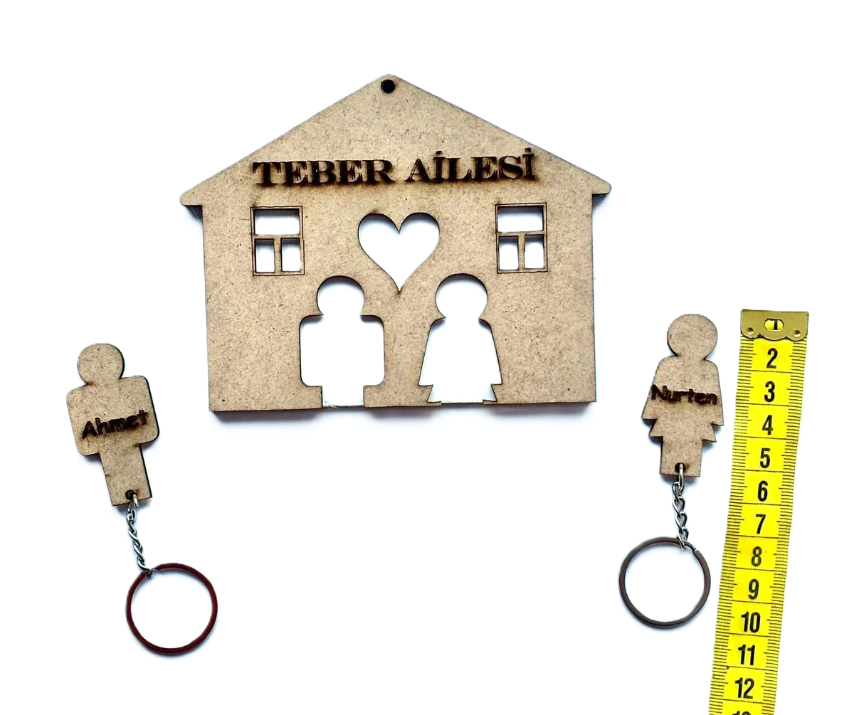 İsme Özel Hediyelik Anahtarlık Seti Sevgili Anahtarlık Model