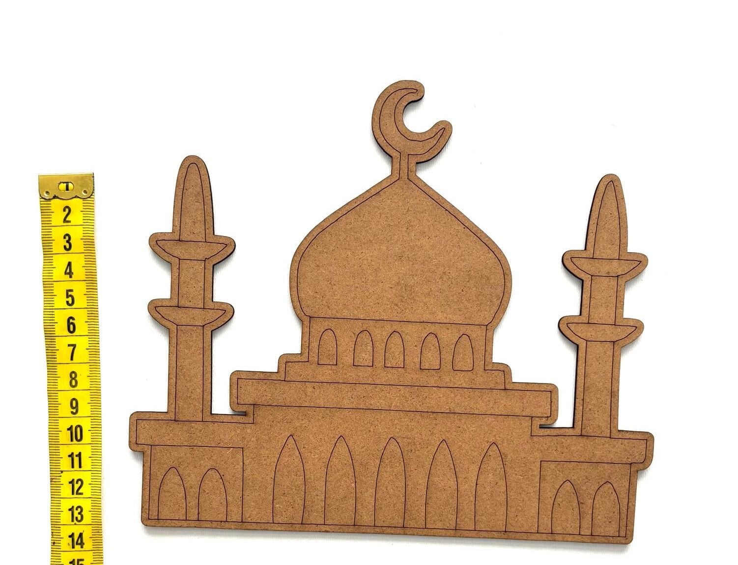 Çocuklar İçin Ahşap Boyama Cami Desenli Obje Okul Öncesi