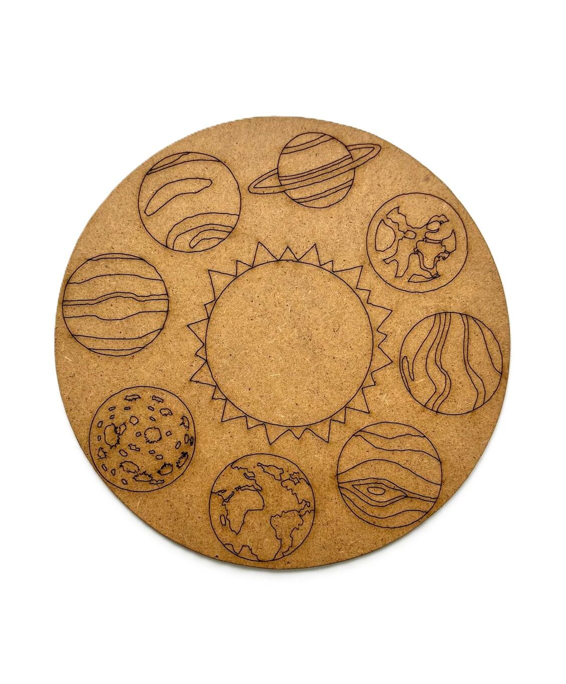 Çocuklar İçin Ahşap Boyama Gezegenler Okul Öncesi