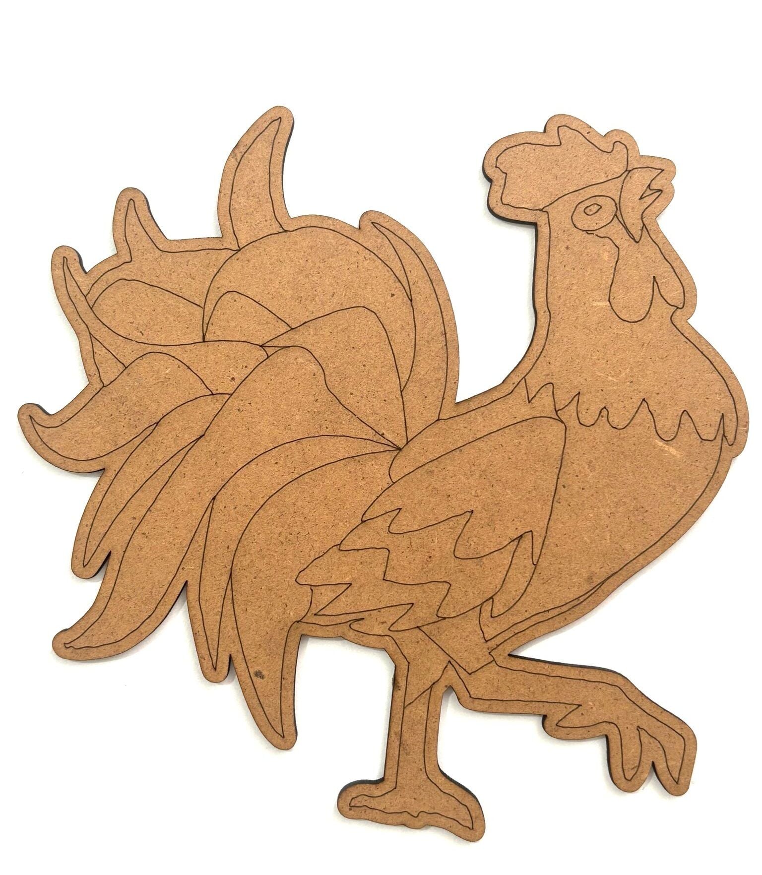 Çocuklar İçin Ahşap Boyama Horoz Desenli Okul Öncesi