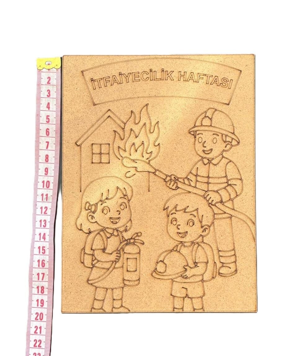 Çocuklar İçin Ahşap Boyama İtfaiyecilik Haftası Okul Öncesi