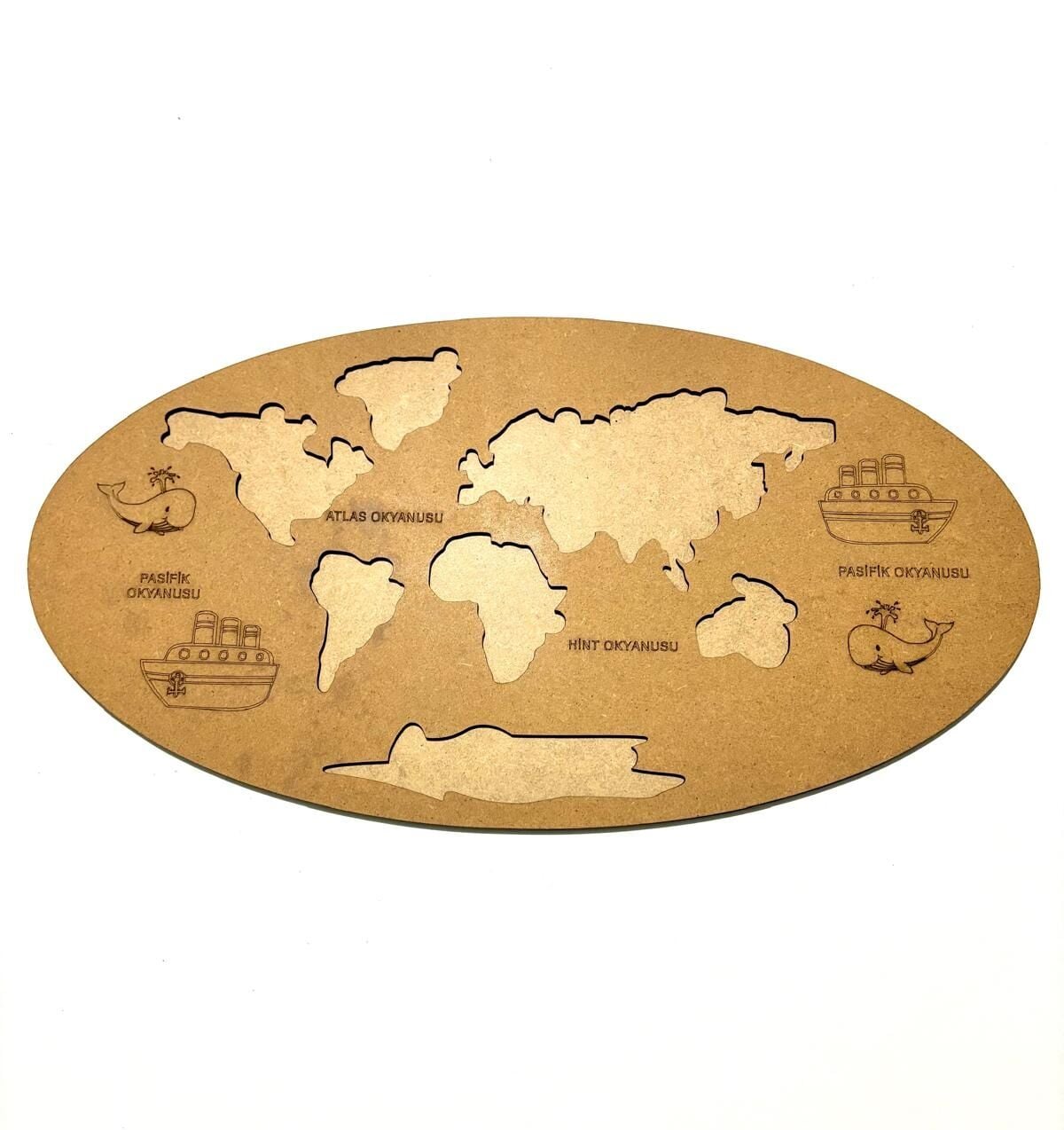 Çocuklar İçin Ahşap Boyama Kıtalar Okul Öncesi Etkinlik