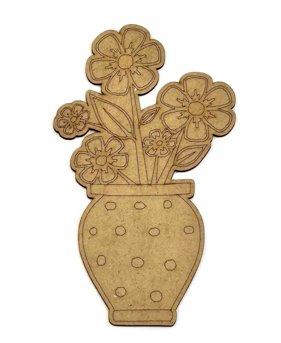 Çocuklar İçin Ahşap Boyama Saksılı Çiçek Okul Öncesi