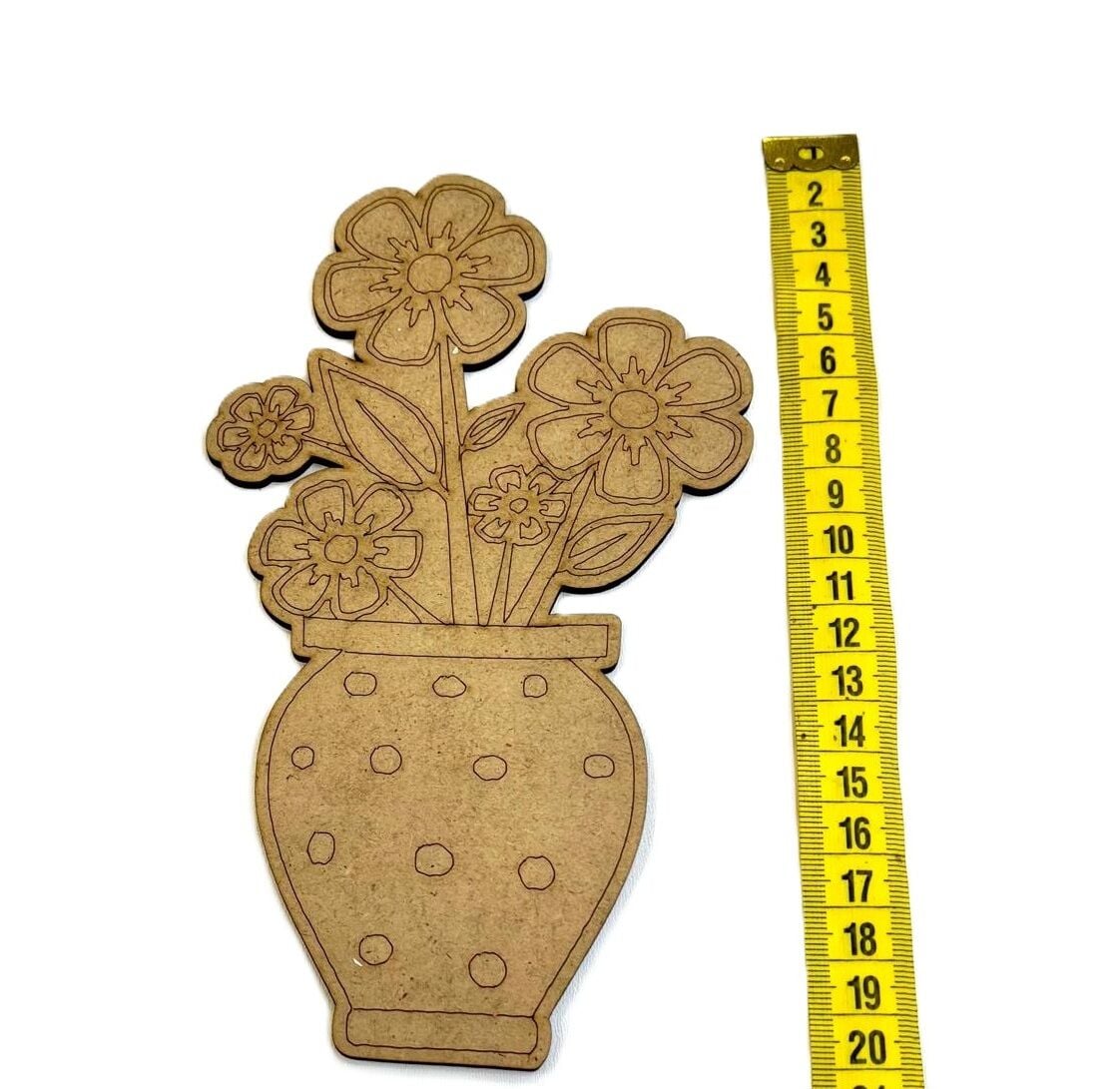 Çocuklar İçin Ahşap Boyama Saksılı Çiçek Okul Öncesi